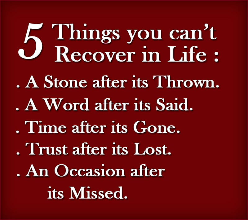 5 Things, cant recover, saying, HD wallpaper