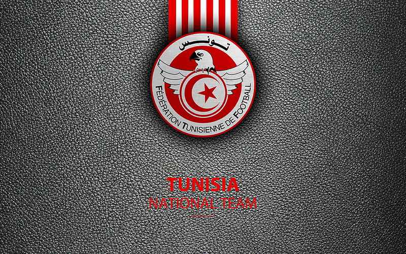 Tunisia national football team leather texture, Africa, emblem, logo, Tunisia, football, HD wallpaper