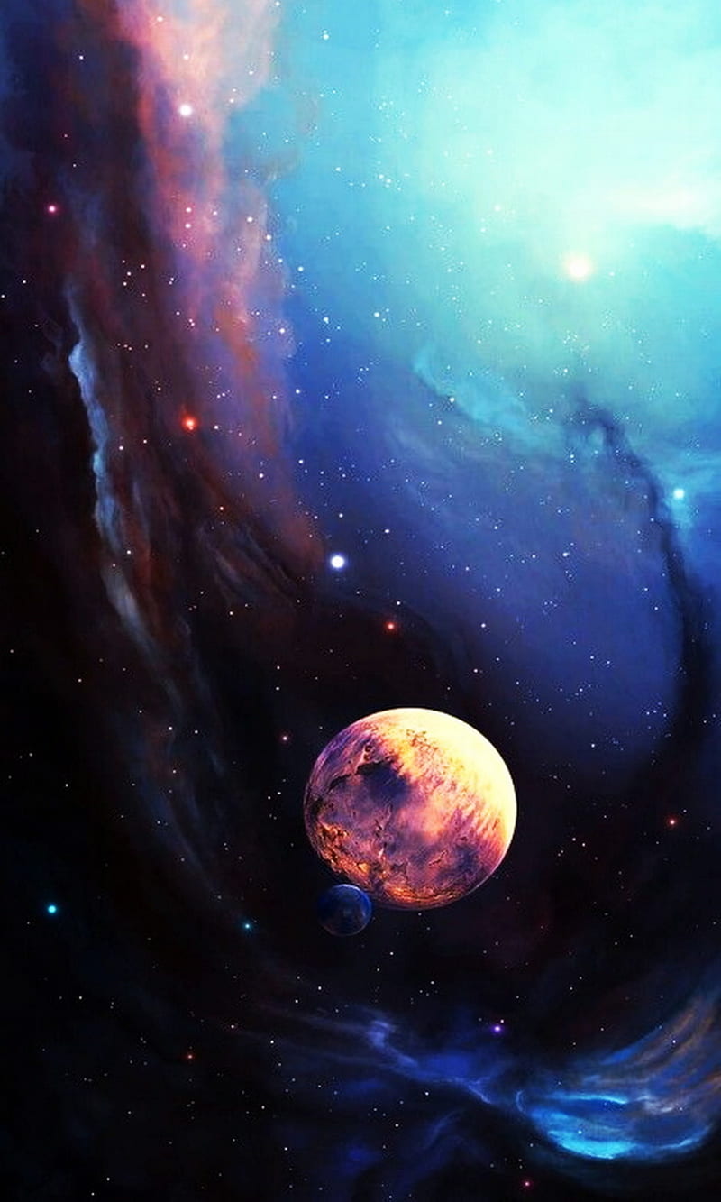 Carina Nebula, bright, colorful, moon, sky, HD phone wallpaper