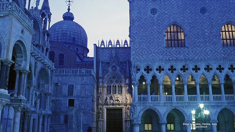 Doge's Palace Venice, Italy, impressive, marble, palace, Venice, Europe, medieval, landmark, famous, HD wallpaper