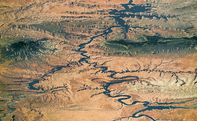 Colorado River Ultra, Space, River, Arizona, Utah, colorado river, lake powell, panorama, Grand Staircase-Escalante, HD wallpaper