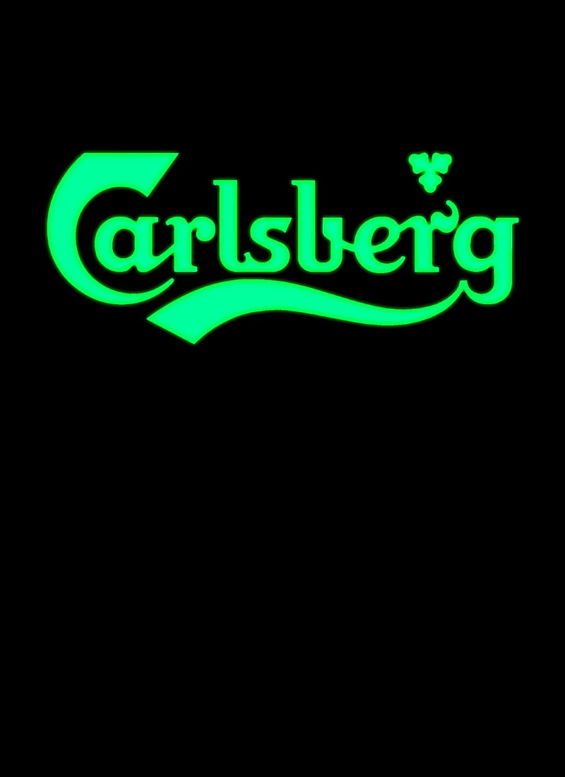 Carlsberg Logo, beer, black, brand, dark, green, kingmixer, neon, HD phone wallpaper