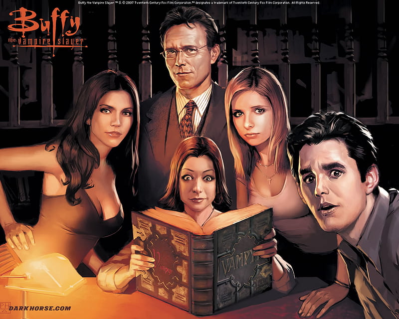 Buffy the Vampire Slayer, willow, giles, buffy, xander, slayer, vampire, comics, HD wallpaper