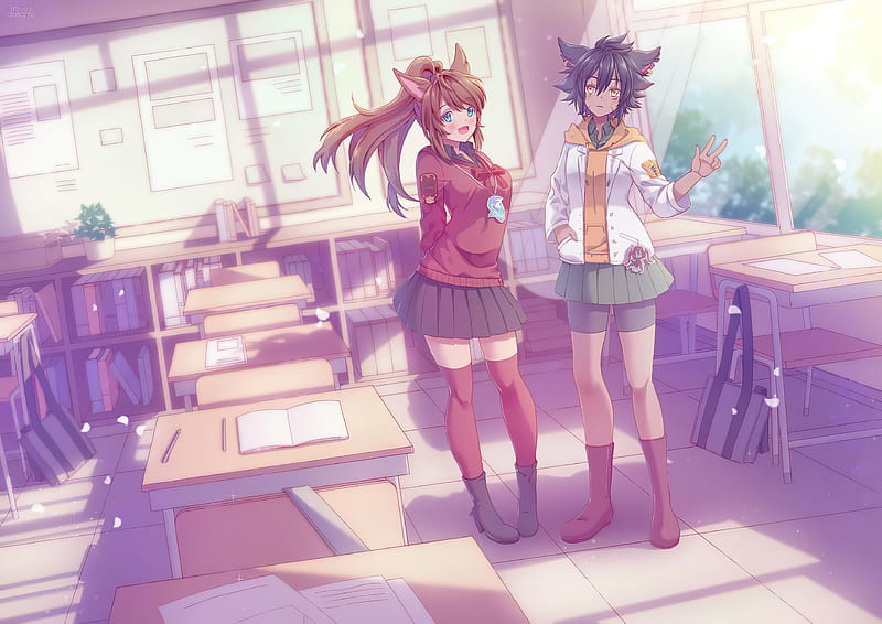 Classroom Anime , anime-girl, anime, artist, artwork, digital-art, HD wallpaper
