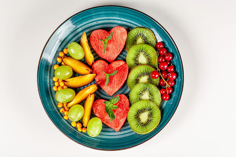 Fruits, Fruit, Currants, Grapes, Kiwi, Peach, Watermelon, HD wallpaper