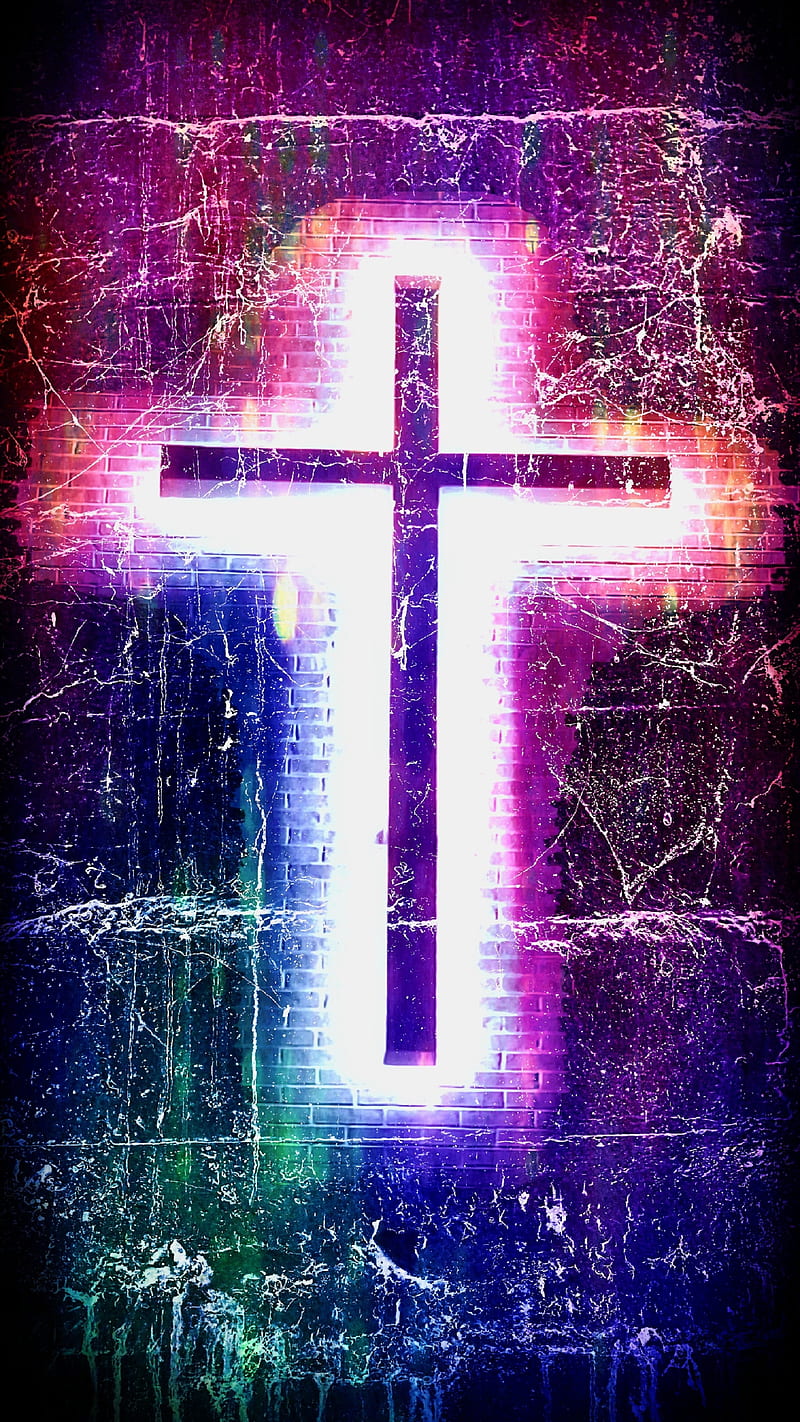 Cross, Crucifix, ElectricJAC, Faith, Gospel, Grace, Jesus, Love, abstract, bright, color, power, religious, sacrifice, HD phone wallpaper