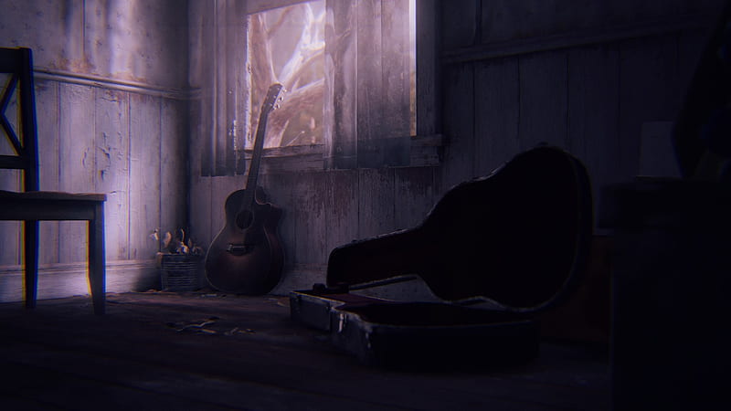 Wallpaper ellie, guitar play, the last of us, video game art