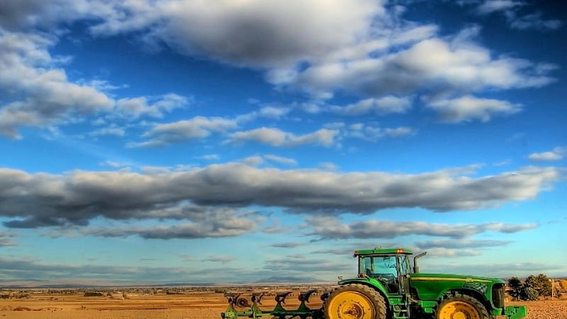 Plowing the fields-Tractor, people, entertainment, nature, technology, other, HD wallpaper