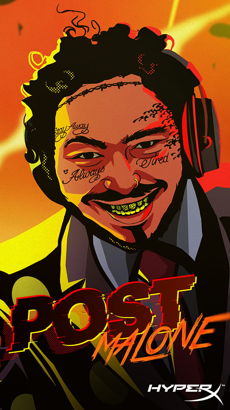 Graphic Art Of  Post Malone Wallpaper Cartoon HD Png Download  vhv