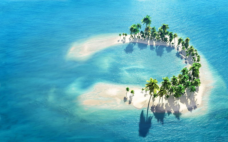 maldives little island-graphy, HD wallpaper