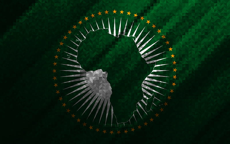 Flag of African Union, multicolored abstraction, African Union mosaic flag, African Union, mosaic art, African Union flag, HD wallpaper