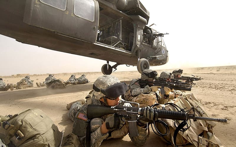 Military, Sikorsky Uh 60 Black Hawk, M16 Rifle, M4 Carbine, M249 Saw, Military Helicopters, HD wallpaper