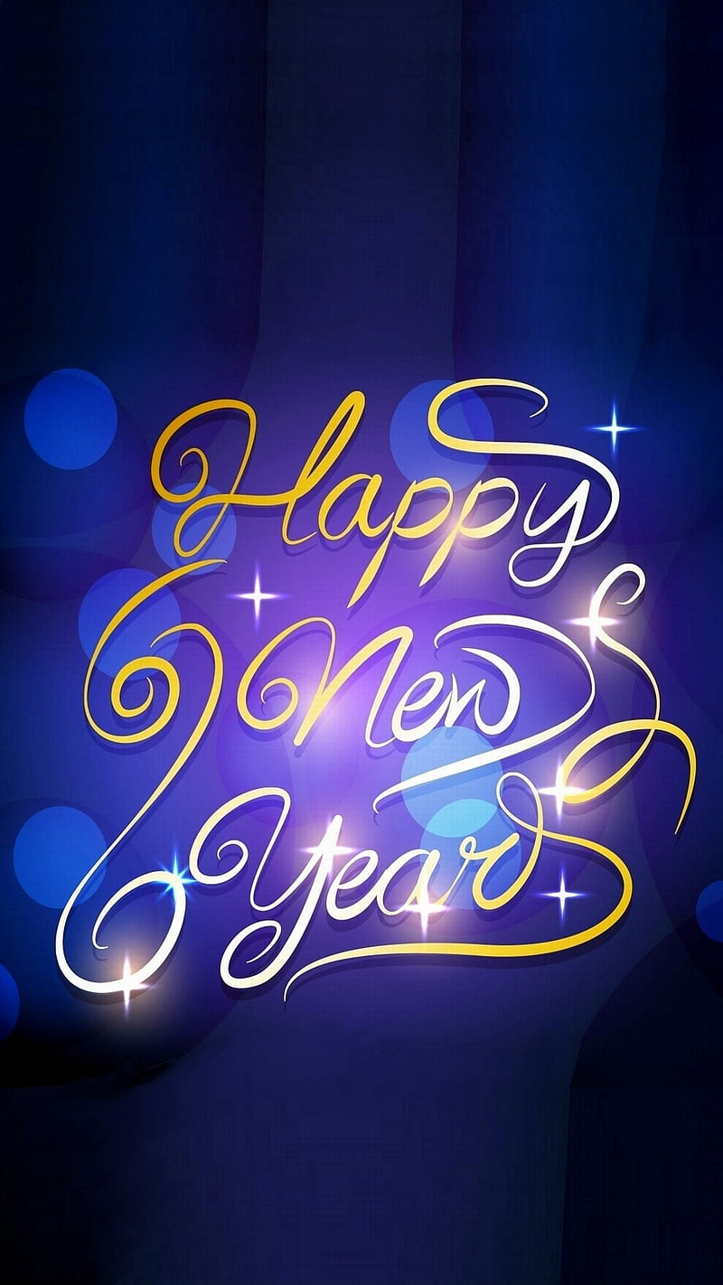 Happy New Year, art, bokeh, celebration, desenho, graphic, HD phone wallpaper
