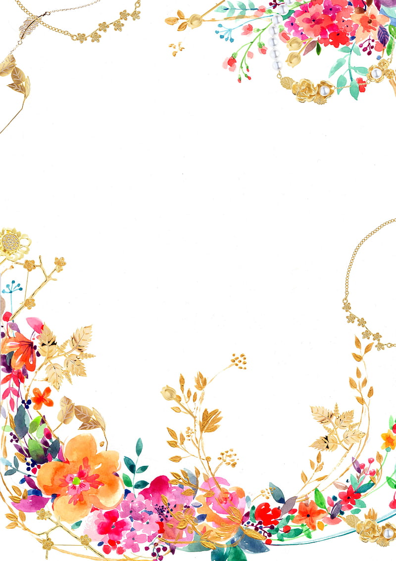 marco, acuarela, flowers, HD phone wallpaper