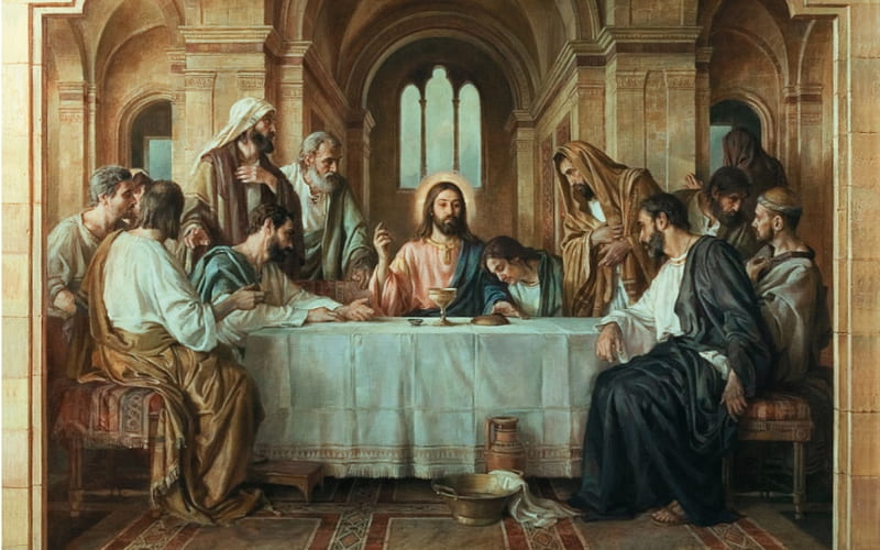 Last Supper, painting, apostles, Jesus, HD wallpaper
