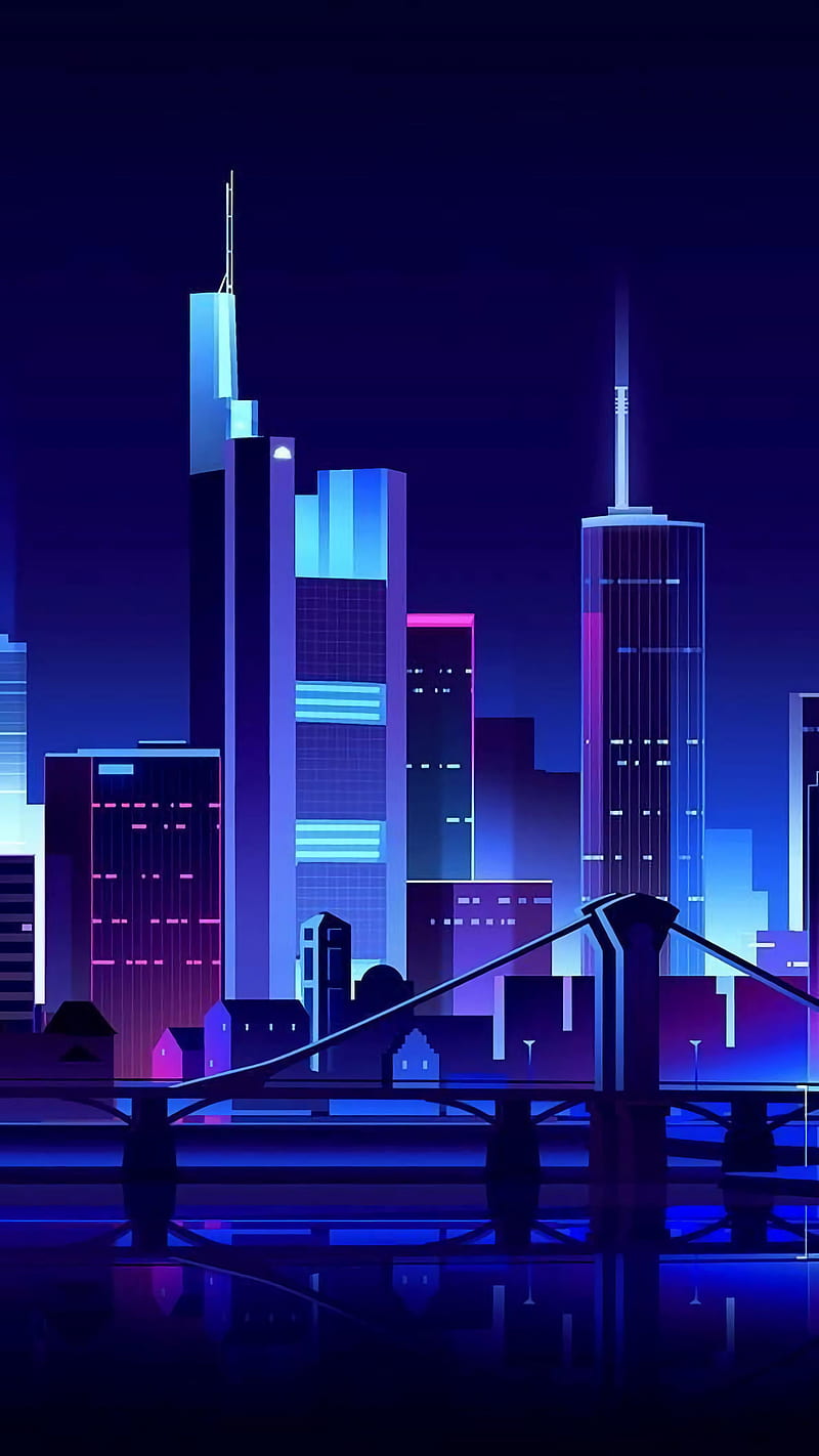 Pixel City, 16 bits, edificios, luxury, night, retro, HD phone wallpaper