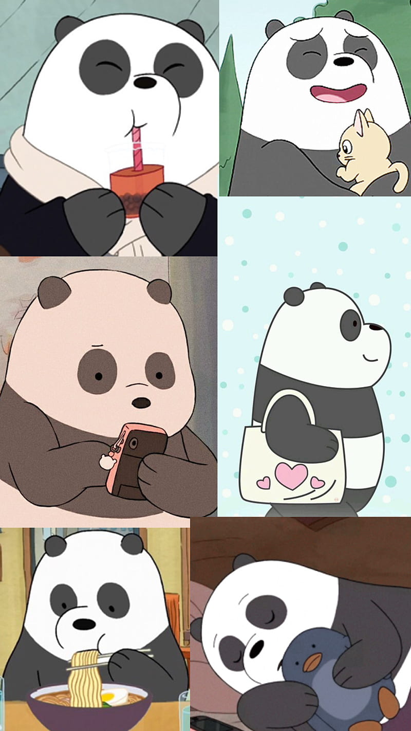 Panda, aesthetic, bare, bare bears, bears, collage, cute, pandita, tumblr,  we bare bears, HD phone wallpaper | Peakpx