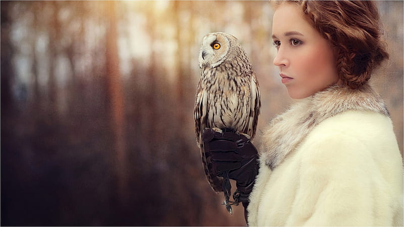 Time to fly, nature, bird, girl, animal, HD wallpaper