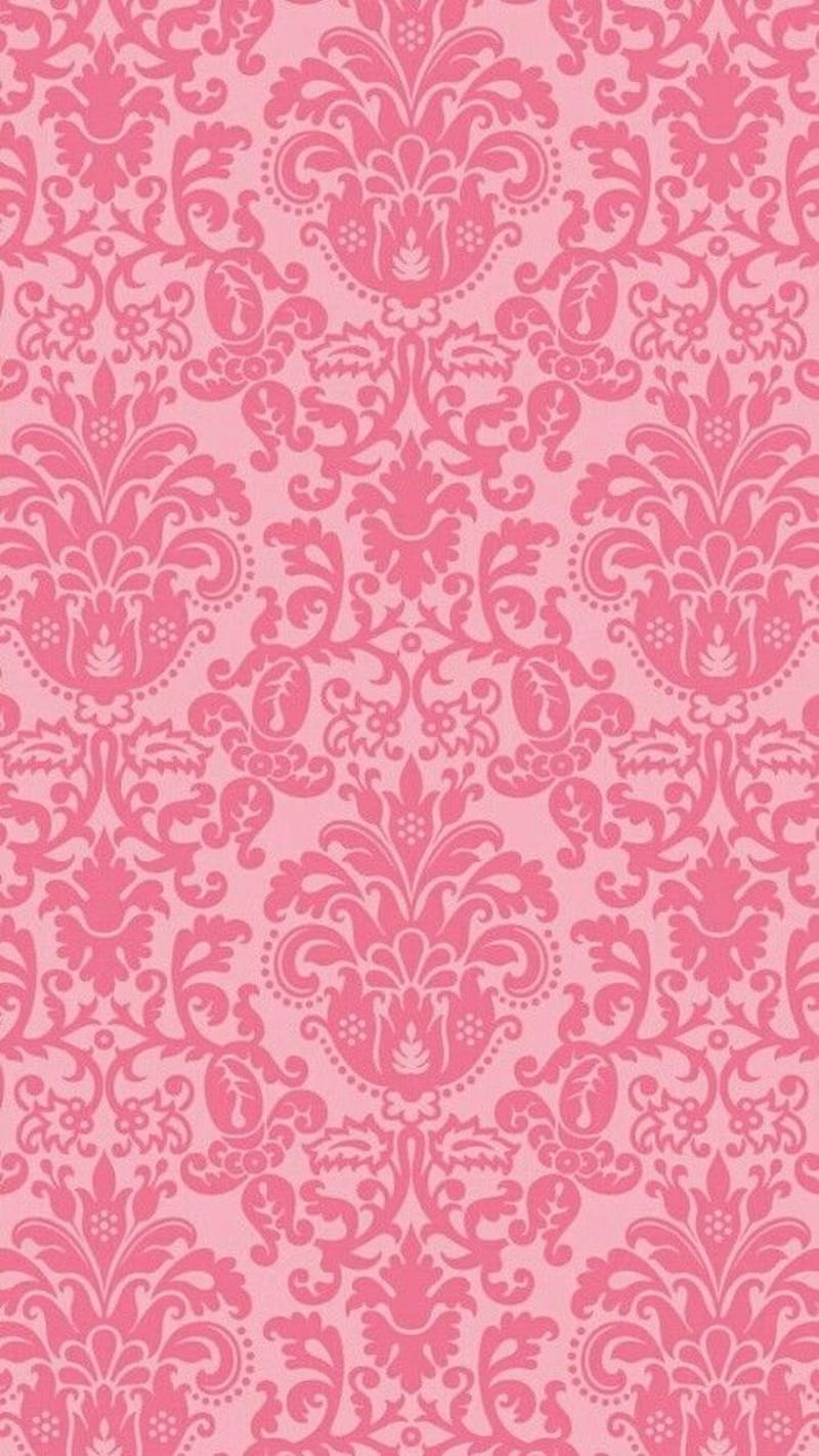 Damask cute pink victorian vintage HD phone wallpaper  Peakpx