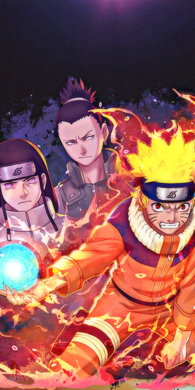 Naruto, 9 tails, art, fictional character, neji, rasengan, shikamaru, HD phone wallpaper