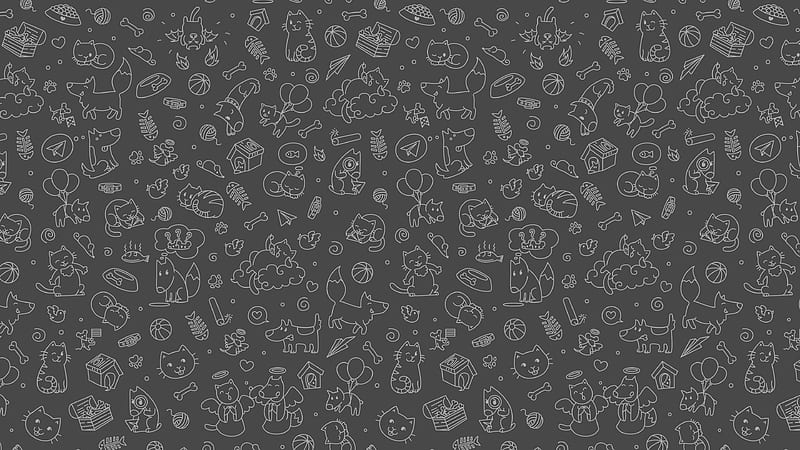 Pattern Cats Fish Abstract , pattern, abstract, artist, artwork, digital-art, HD wallpaper