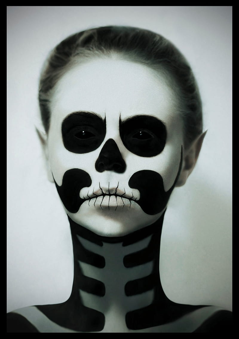 skeleton, face, monochrome, HD phone wallpaper