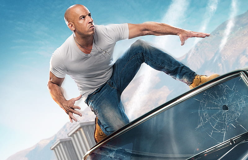 Fast & Furious: Supercharged (2015), poster, movie, supercharged, man, car, fast and furious, Vin Diesel, actor, blue, dominic, HD wallpaper