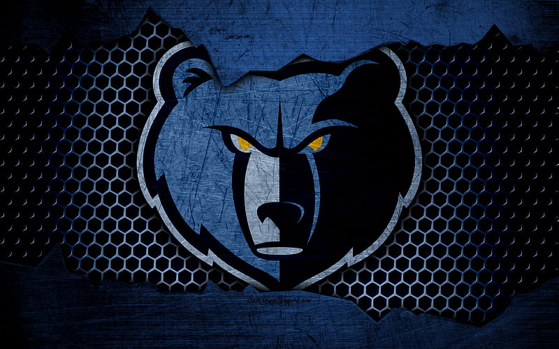 Memphis Grizzlies logo, NBA, basketball, Western Conference, USA, grunge, metal texture, Northwest Division, HD wallpaper