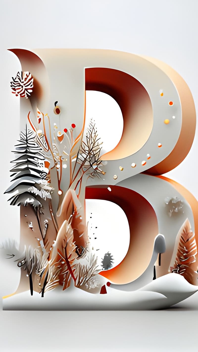 B Naam Wale, snow b, letter b, HD phone wallpaper