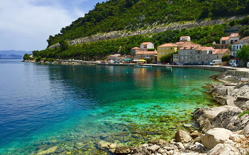 Mljet island, Croatia, Adriatic Sea, summer travel, sea, Mljet National Park, HD wallpaper