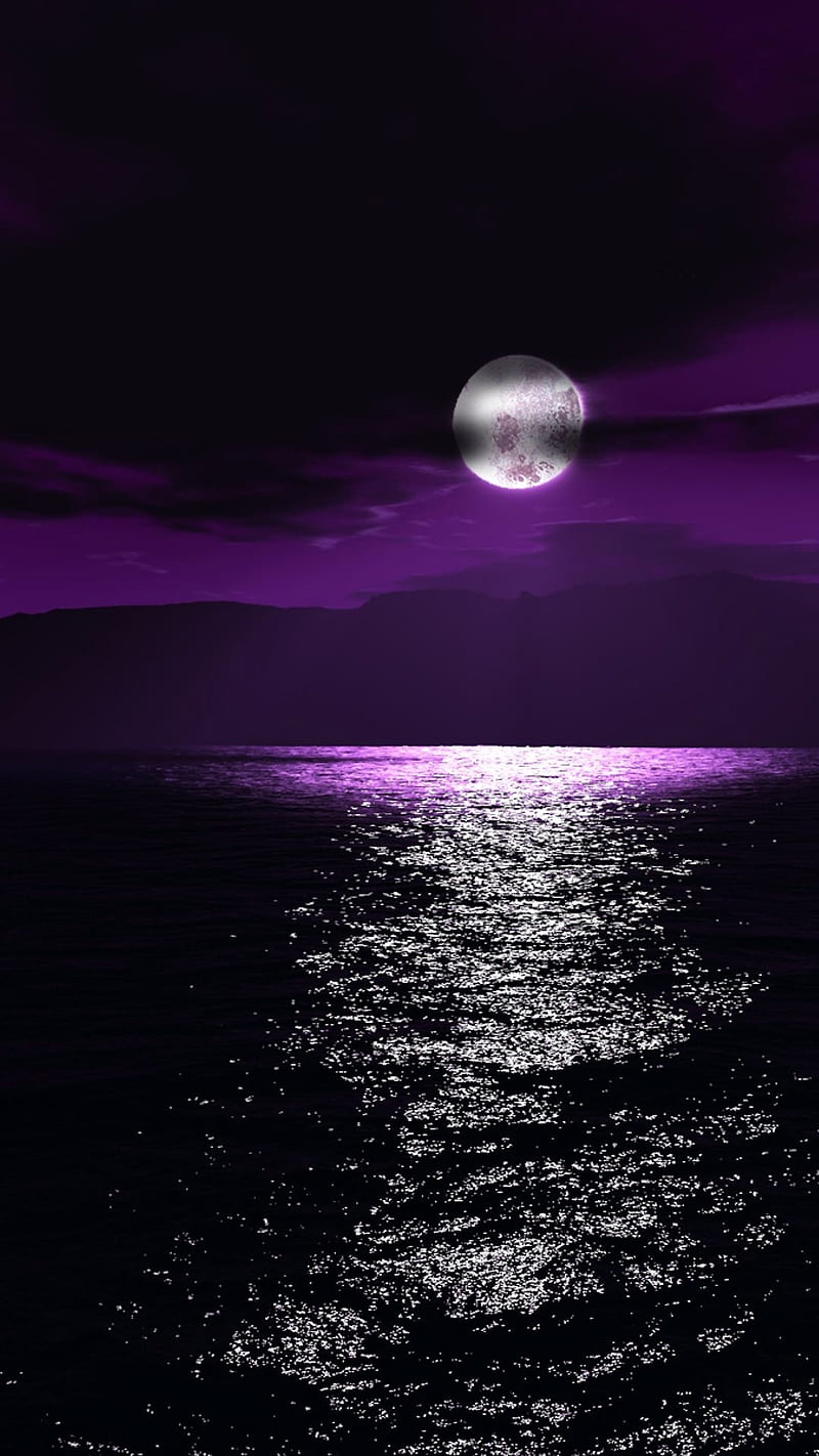 Purple Night, 2014, bonito, cool nature, new, nice, scenery, sea, HD phone wallpaper