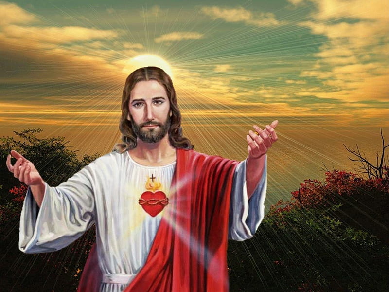 Sacred Heart of Jesus, christ, jesus, love, heart, god, HD wallpaper