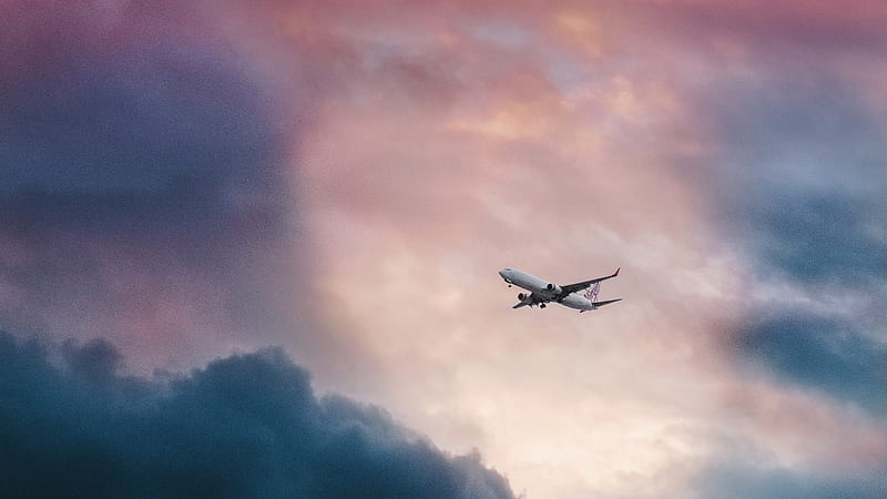 Passenger Plane In Clouds View From Far Away, planes, graphy, clouds, nature, HD wallpaper