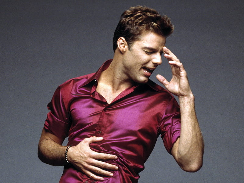 Ricky Martin, hand, man, singer, pink, actor, HD wallpaper