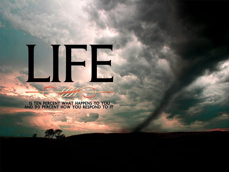 LIFE, percent, quotes, clouds, sky, HD wallpaper