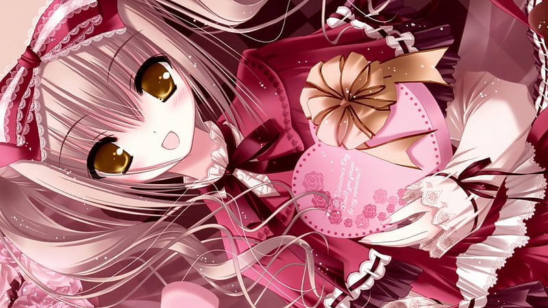 Anime, girl, chocolate, love, HD wallpaper | Peakpx