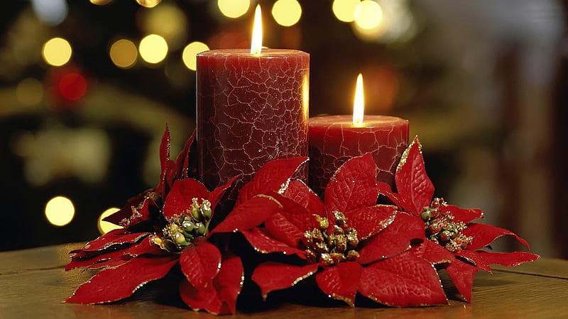 christmas red candles-2013 Happy Christmas, HD wallpaper