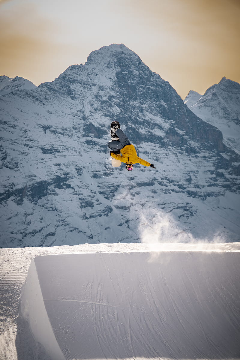 snowboarder, snowboard, jump, trick, springboard, extreme, HD phone wallpaper