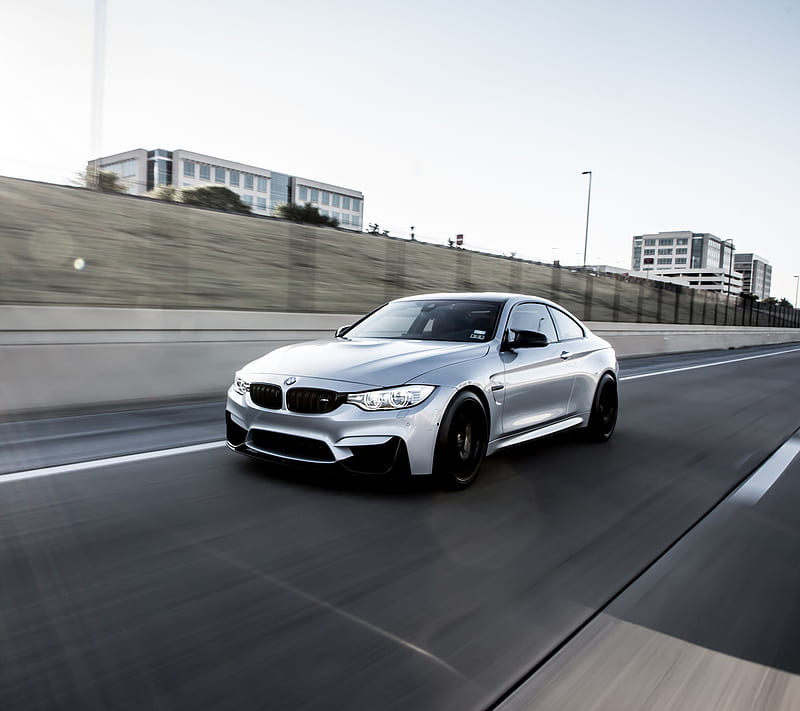 BMW M4, coupe, f82, modified, silver, tuning, HD wallpaper