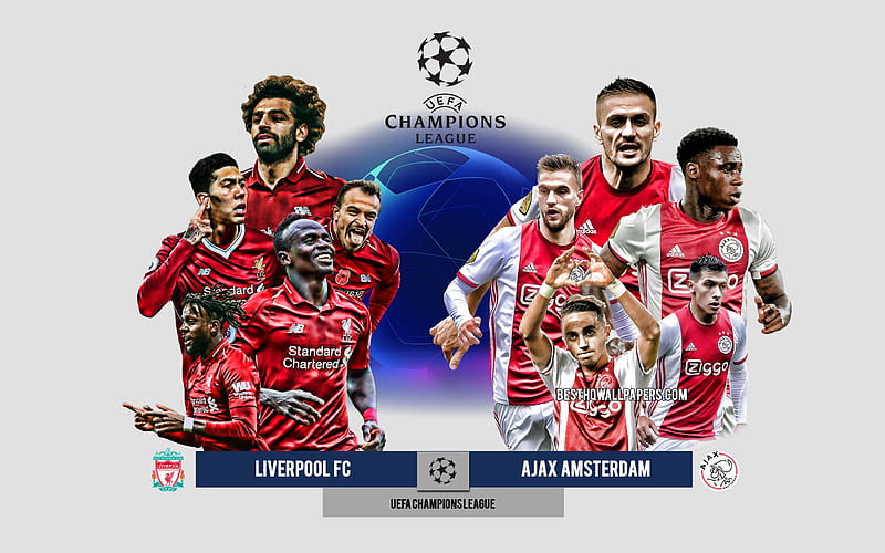 Liverpool FC vs Ajax Amsterdam, Group D, UEFA Champions League, Preview, promotional materials, football players, Champions League, football match, Ajax Amsterdam, Liverpool FC, HD wallpaper