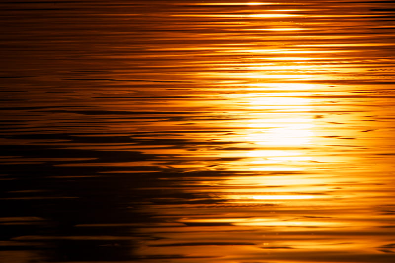 sunset, sea, glare, water, glow, HD wallpaper