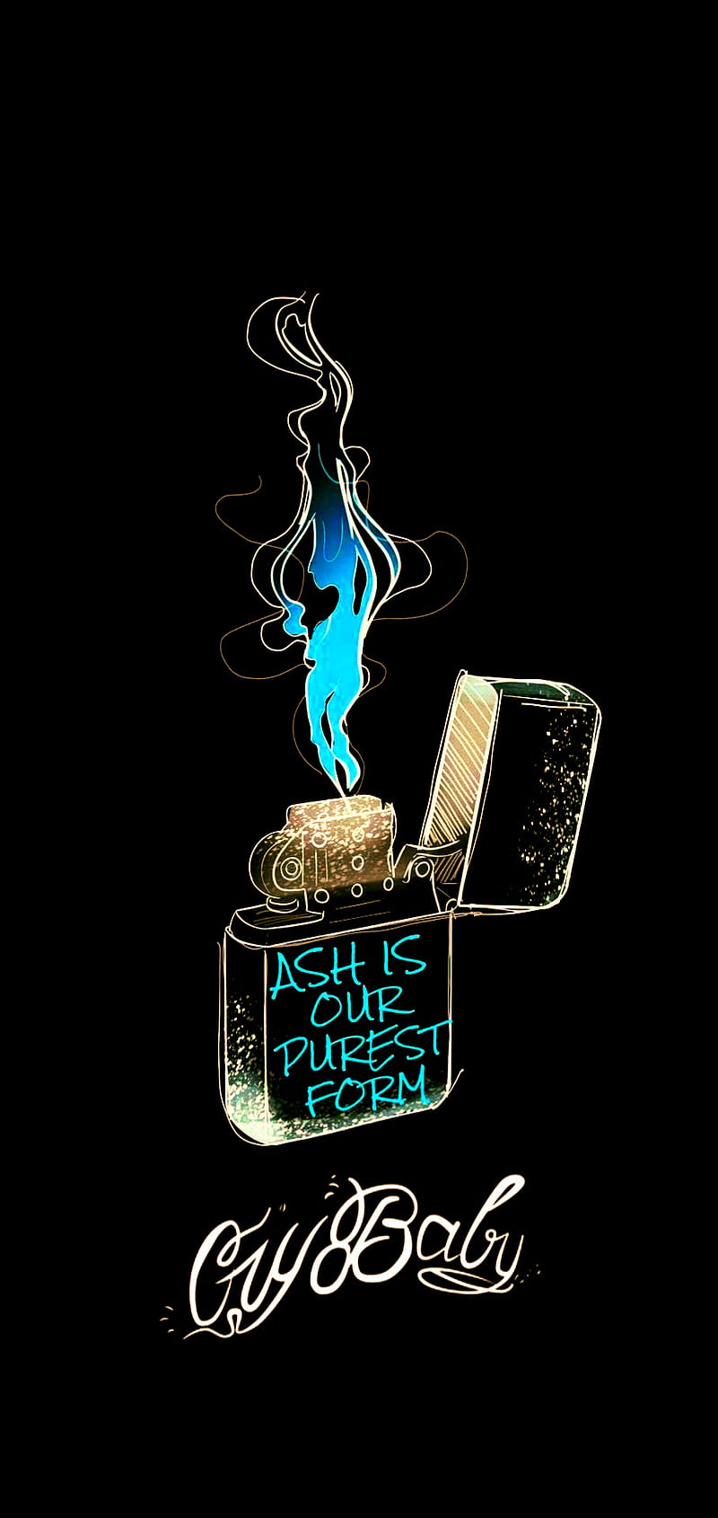 Blue ash, flame, lighter, lil peep, HD phone wallpaper