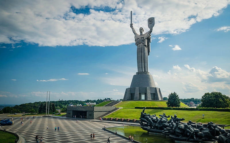kiev, motherland, ukraine, statue, museum, HD wallpaper