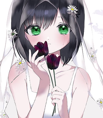 Anime Bride rose veil bride floral blossom anime hot beauty anime  girl HD wallpaper  Peakpx