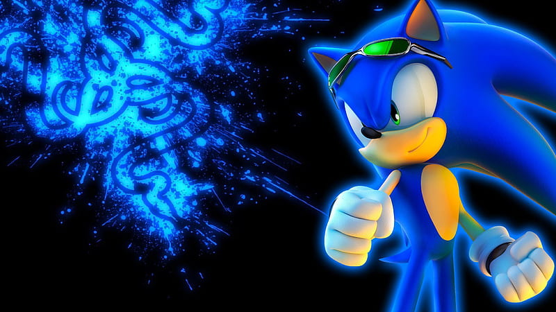 Sonic The Hedgehog With Green Coolers On Head Sonic, HD wallpaper
