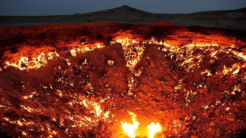 Turkmenistan Darvaza Gas Crater Travel, HD wallpaper
