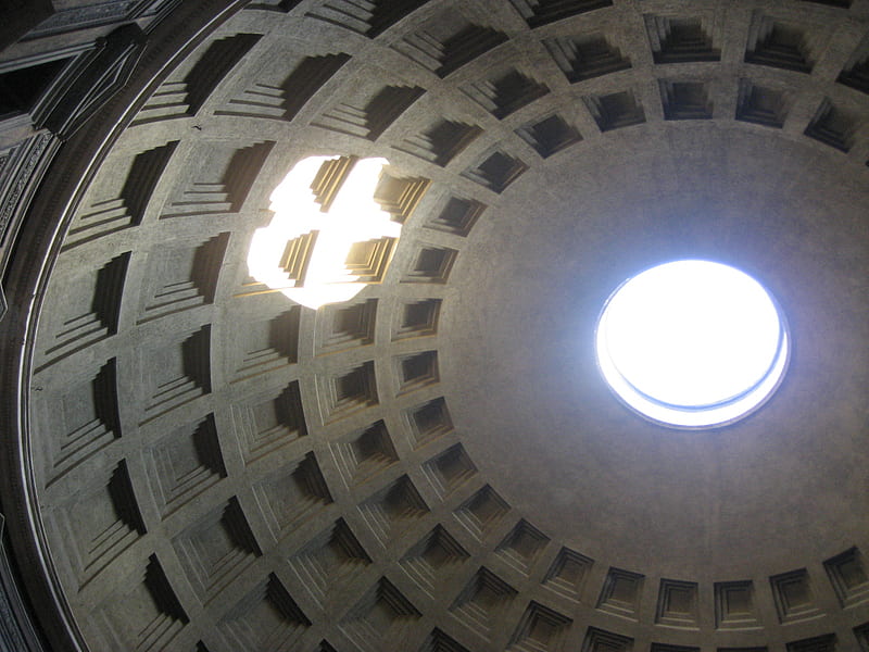 Oculus in Pantheon in Rome, monument, ancient, religious, temple, rome, italy, historic, HD wallpaper