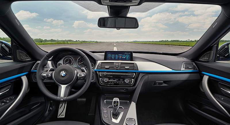 2017 BMW 3-Series 340i GT Gran Turismo M Sport (Color: Estoril Blue) - Interior, Cockpit , car, HD wallpaper