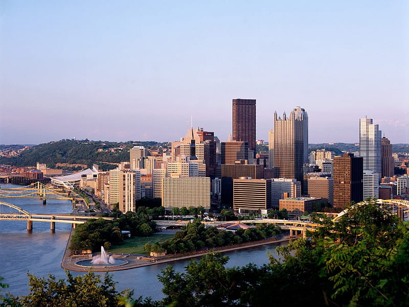 Pittsburgh as Seen From Duquesne Heights Pennsylvania, castles, cityscapes, HD wallpaper