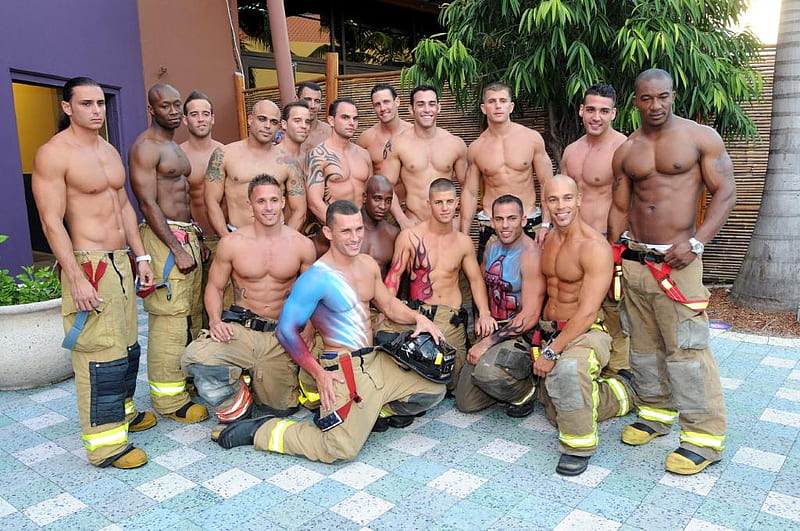 The Firefighters, sexy, men, entertainment, people, HD wallpaper